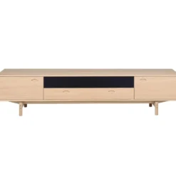 Aeris TV-bänk 233cm vitpigmenterad ek