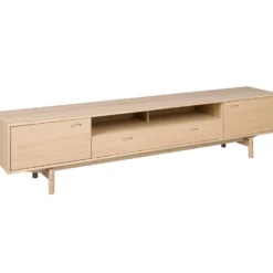 Aeris TV-bänk 233cm vitpigmenterad ek