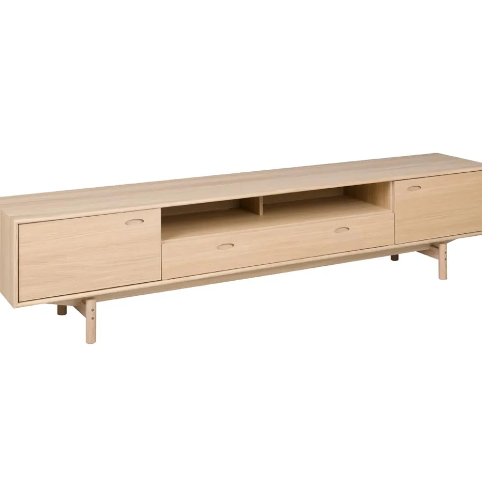Aeris TV-bänk 233cm vitpigmenterad ek