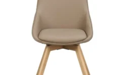 Alison snurrstol läder beige /trä