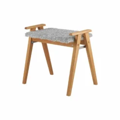 Alme pall ek/ fårskinnslook ljusgrå