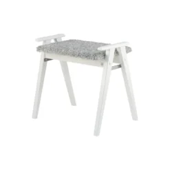 Alme pall vitlack/ fårskinnslook ljusgrå