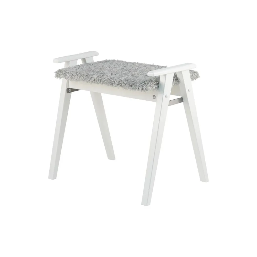 Alme pall vitlack/ fårskinnslook ljusgrå