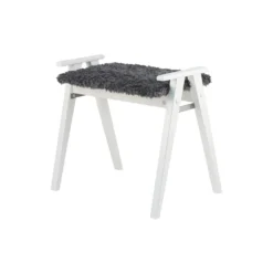 Alme pall vitlack/ fårskinnslook mörkgrå