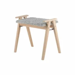 Alme pall vitpigmenterad ek/ fårskinnslook ljusgrå