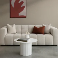 Alps 3-sits soffa – tyg opal aluminium