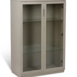 Aoko skåp glasdörrar beige