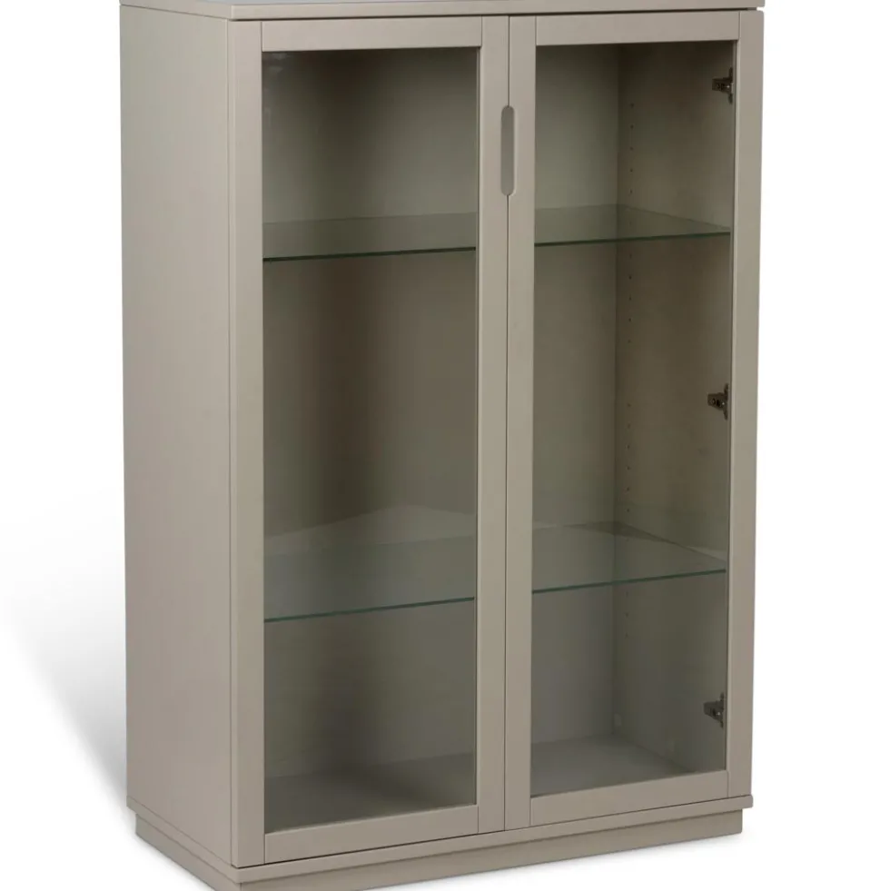 Aoko skåp glasdörrar beige