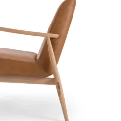 Aska loungefåtölj – läder dakar nature/ ek