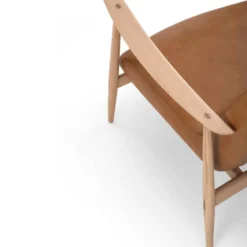 Aska loungefåtölj – läder dakar nature/ ek