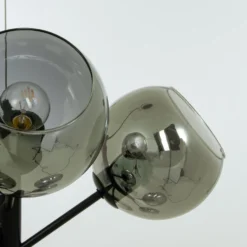 Atom taklampa 9-arm svart/rök