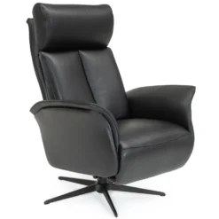Bari reclinerfåtölj M – läder svart