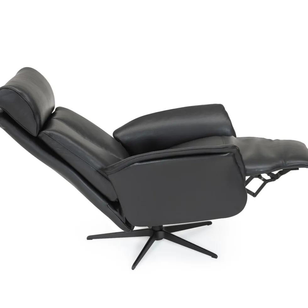 Bari reclinerfåtölj M – läder svart
