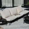 Blixt 3-sits soffa svart alu /beige tyg