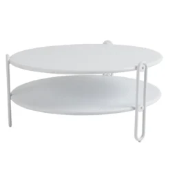Blixt soffbord 85cm vit alu