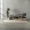 Bremen lounge fåtölj ek/ läder svart