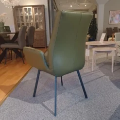 Bremen snurrstol karm grönt läder