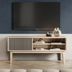 Broholm TV-bänk 124cm vitoljad ek