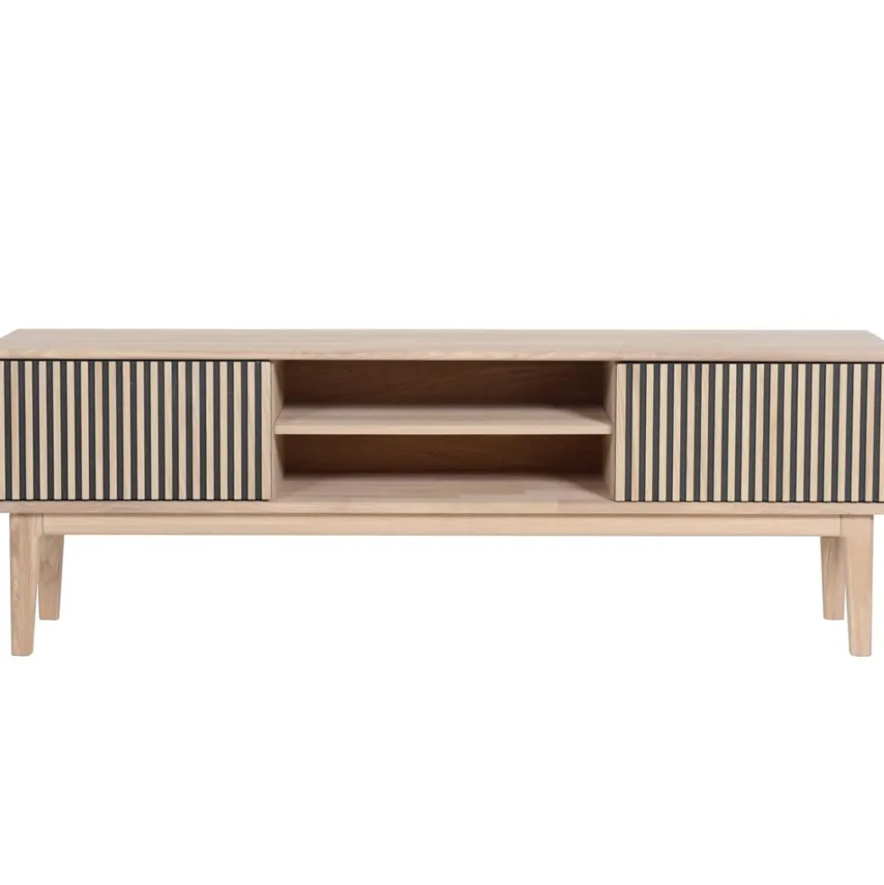 Broholm TV-bänk 160cm vitoljad ek