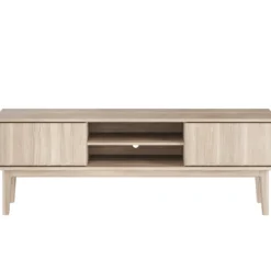 Broholm TV-bänk 160cm vitoljad ek slät