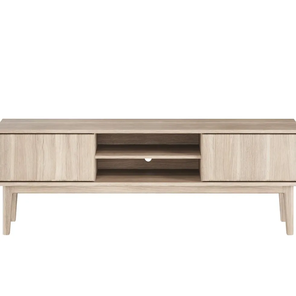 Broholm TV-bänk 160cm vitoljad ek slät