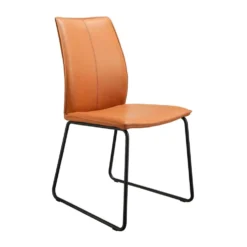 Casö Sweet Seat stol – läder cognac /svart stål