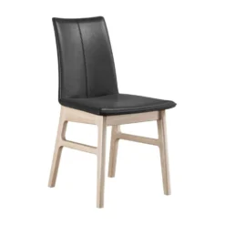 Casö Sweet Seat stol – svart läder /ek