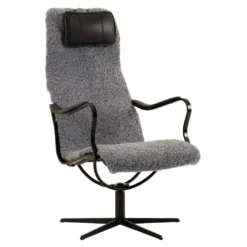 Chic fåtölj – fårskinn grey