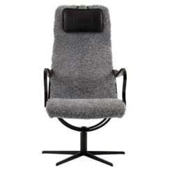 Chic fåtölj – fårskinn grey