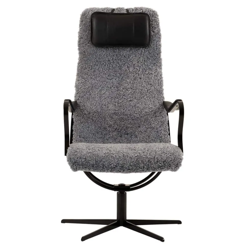 Chic fåtölj – fårskinn grey