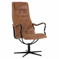Chic fåtölj – läder vintage cognac