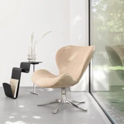 Daisy fåtölj – läder Grizzly taupe /tyg Etna beige