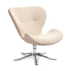 Daisy fåtölj – läder Grizzly taupe /tyg Etna beige