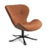 Daisy fåtölj – läder western cognac/ tyg benson bronze