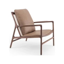 Dedo Easy Chair – läder dakar stone /valnöt