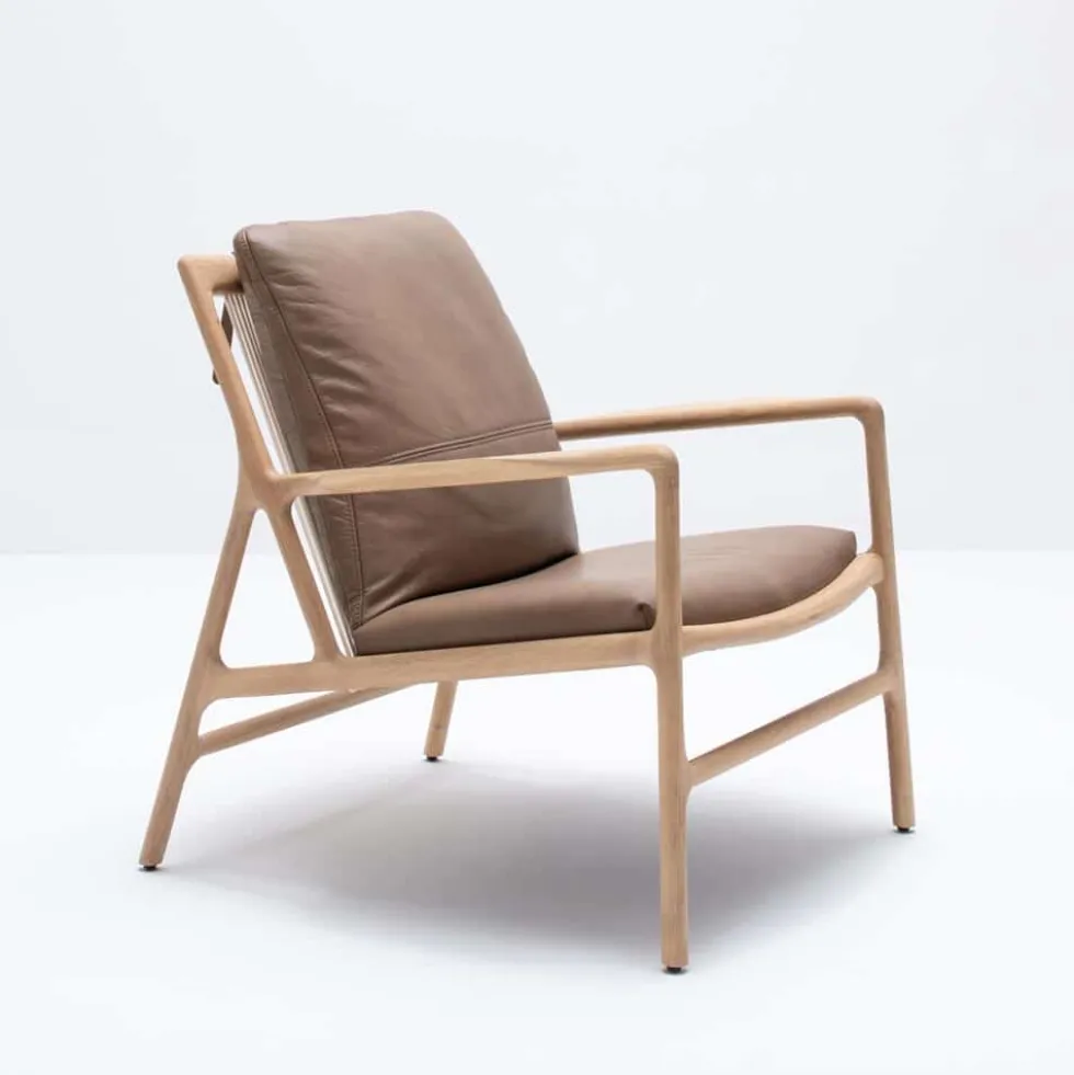 Dedo Easy Chair – läder dakar stone/ vitoljad ek