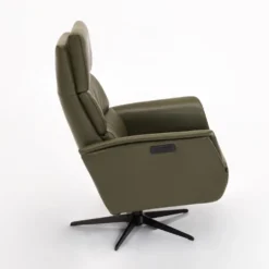 Derby reclinerfåtölj M – läder semi hunter green /svart