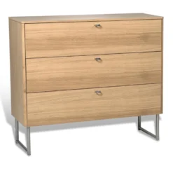 Deus byrå 3 lådor vitpigmenterad ek