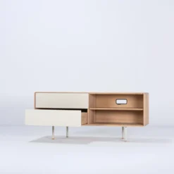 Fina sideboard 150cm – vitoljad ek/ mushroom linoleum
