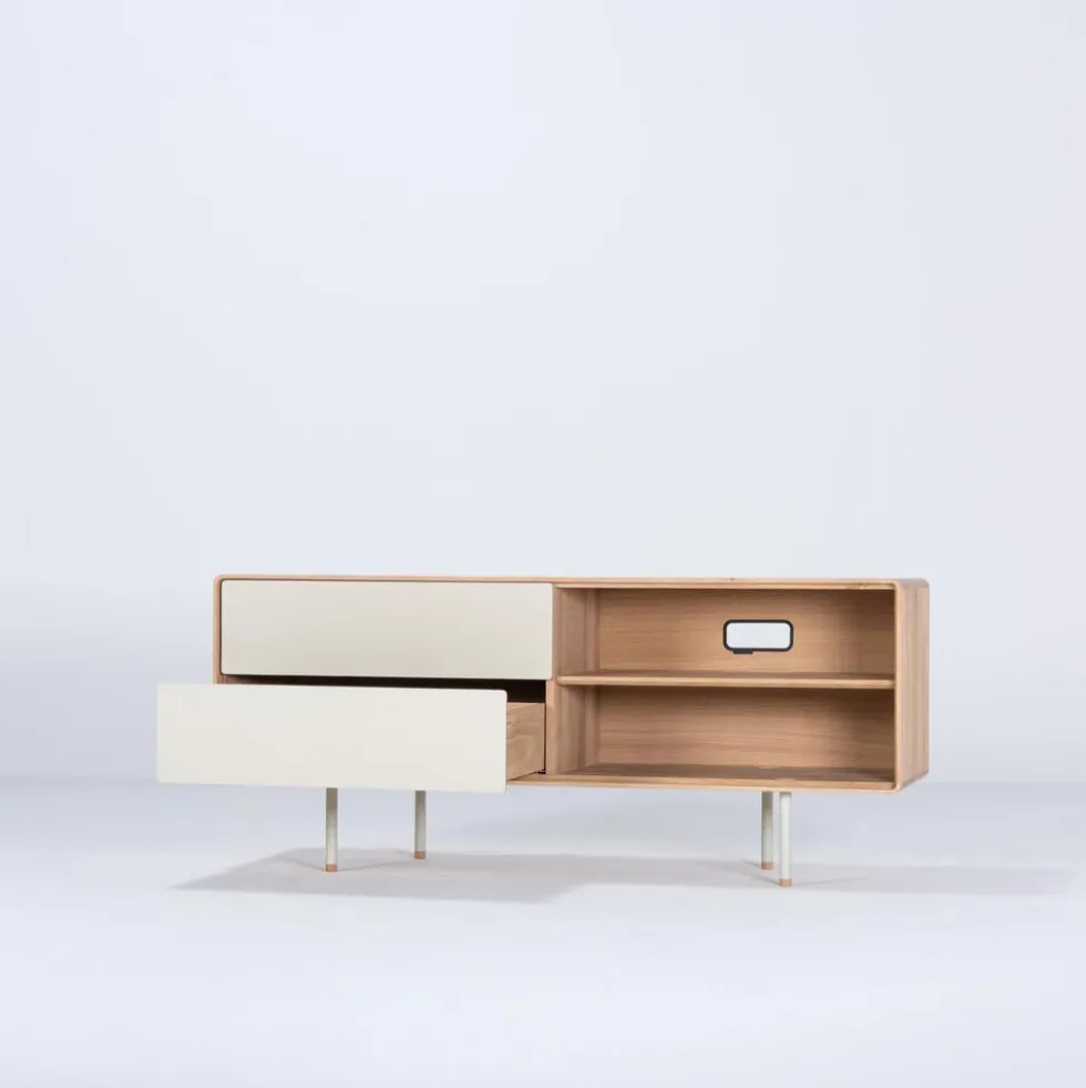 Fina sideboard 150cm – vitoljad ek/ mushroom linoleum