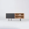 Fina sideboard 150cm – vitoljad ek/ svart linoleum