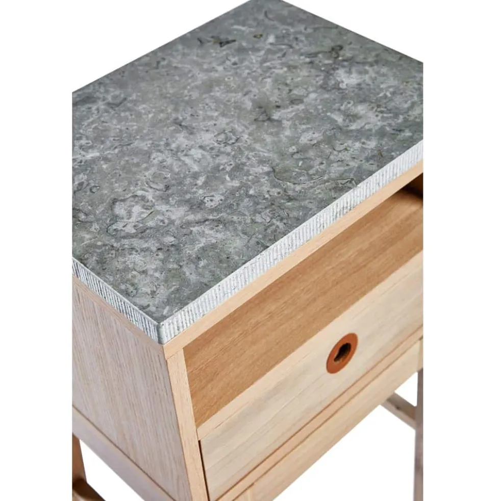 Höllviken sängbord ek/ kalksten