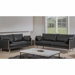Horizont soffa – läder 8002sa svart