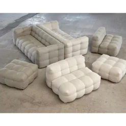 Kendall 3-sits soffa – tyg bouclé beige