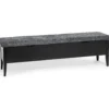 Klinte bänk 160 svartlack/ fårskinnslook