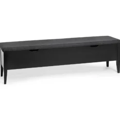 Klinte bänk 160 svartlack/ ulltyg