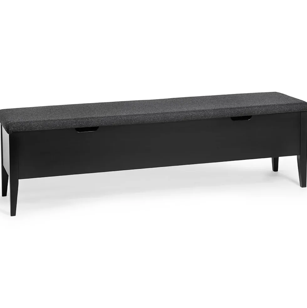 Klinte bänk 160 svartlack/ ulltyg