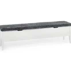 Klinte bänk 160 vitlack/ fårskinnslook