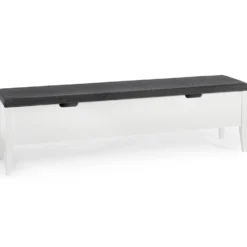 Klinte bänk 160 vitlack/ ulltyg