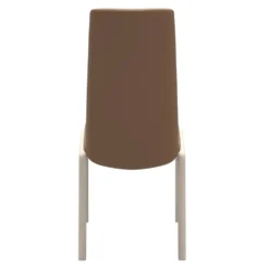 Laurel high stol – läder batick latte/ ben d100 whitewash